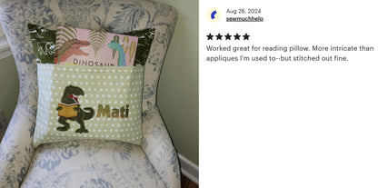 Dinosaur Reading Book Applique