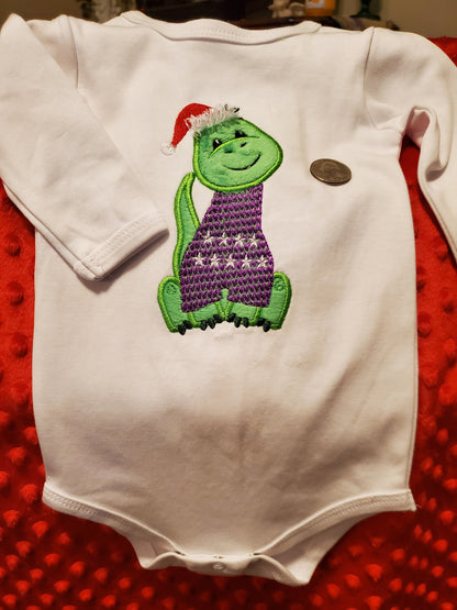 Little Christmas Dinosaur Applique
