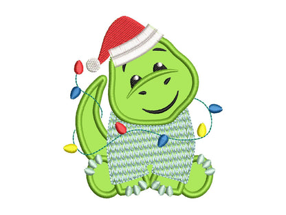 Little Christmas Dinosaur Applique