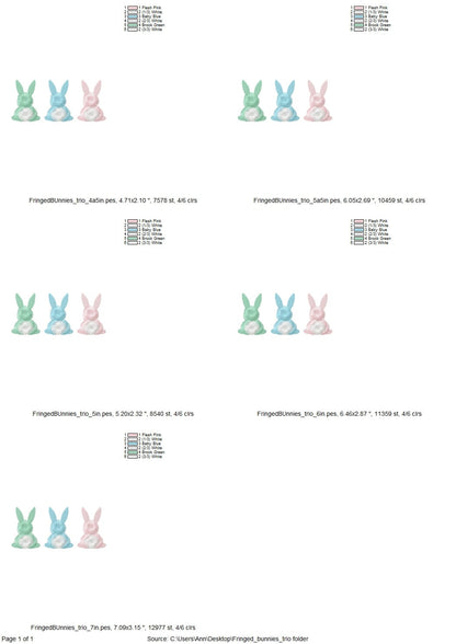 Fringed Bunny Tail 3 in a row