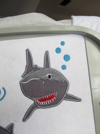 Spooky Shark Applique Set