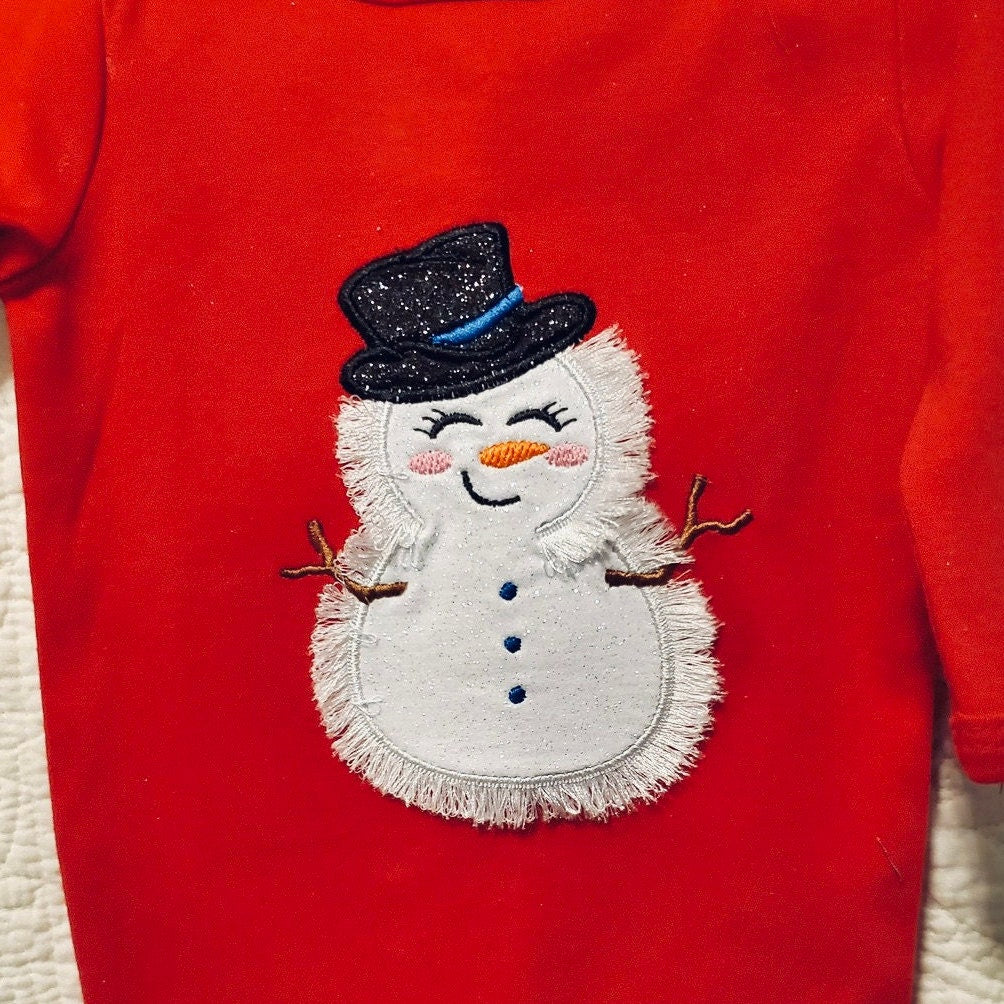 Fringed Snowman Applique
