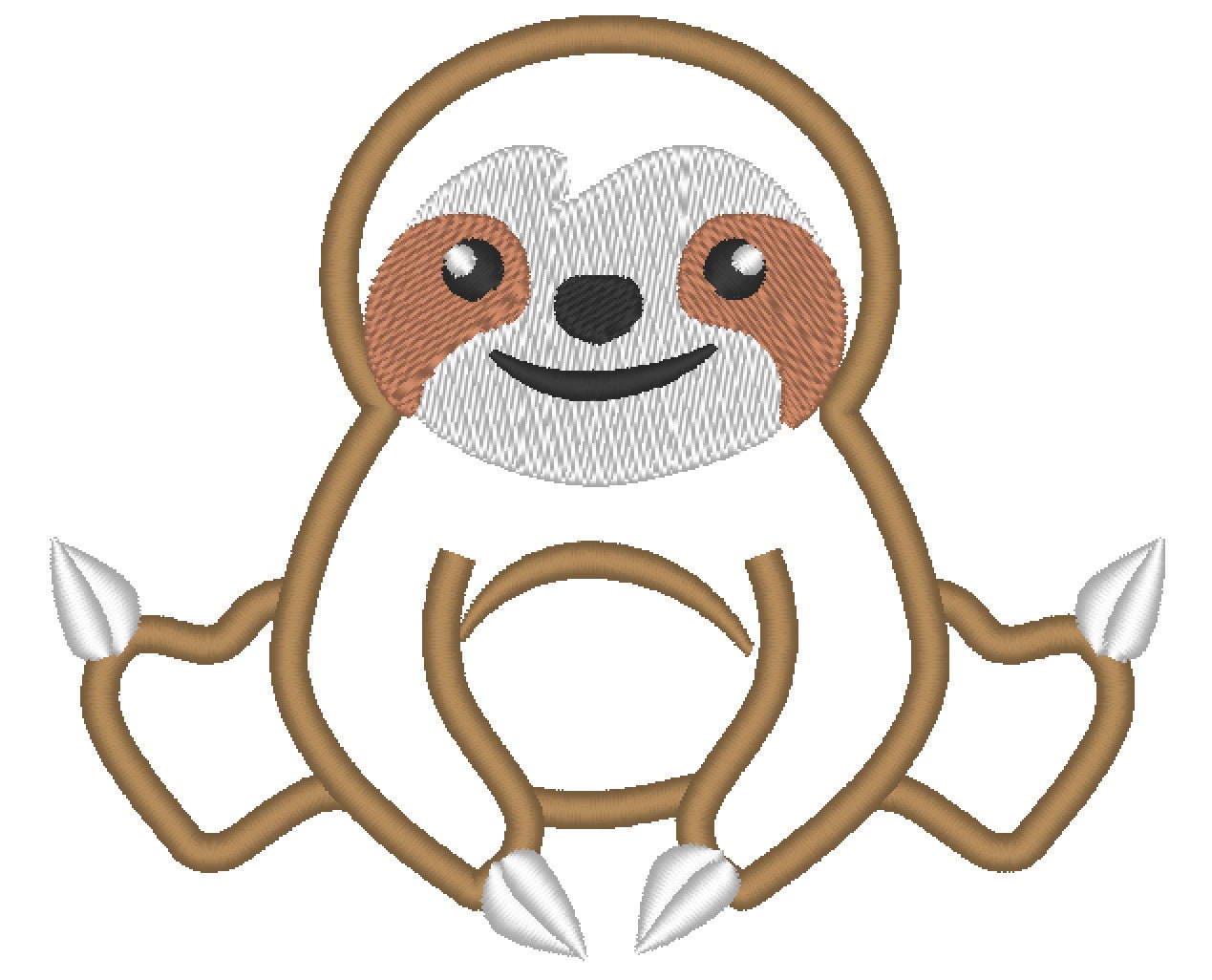 Sloth, simply boy sloth applique designs, Sloth Embroidery Applique
