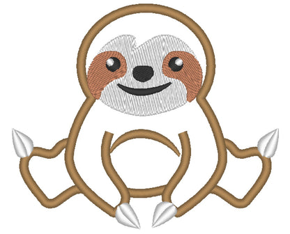 Sloth, simply boy sloth applique designs, Sloth Embroidery Applique