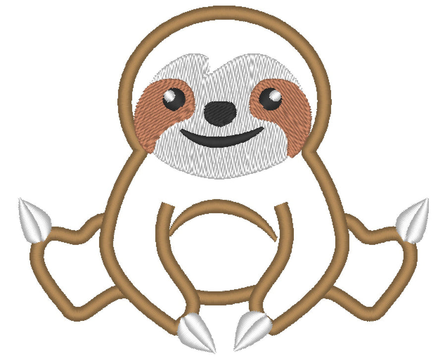 Sloth, simply boy sloth applique designs, Sloth Embroidery Applique
