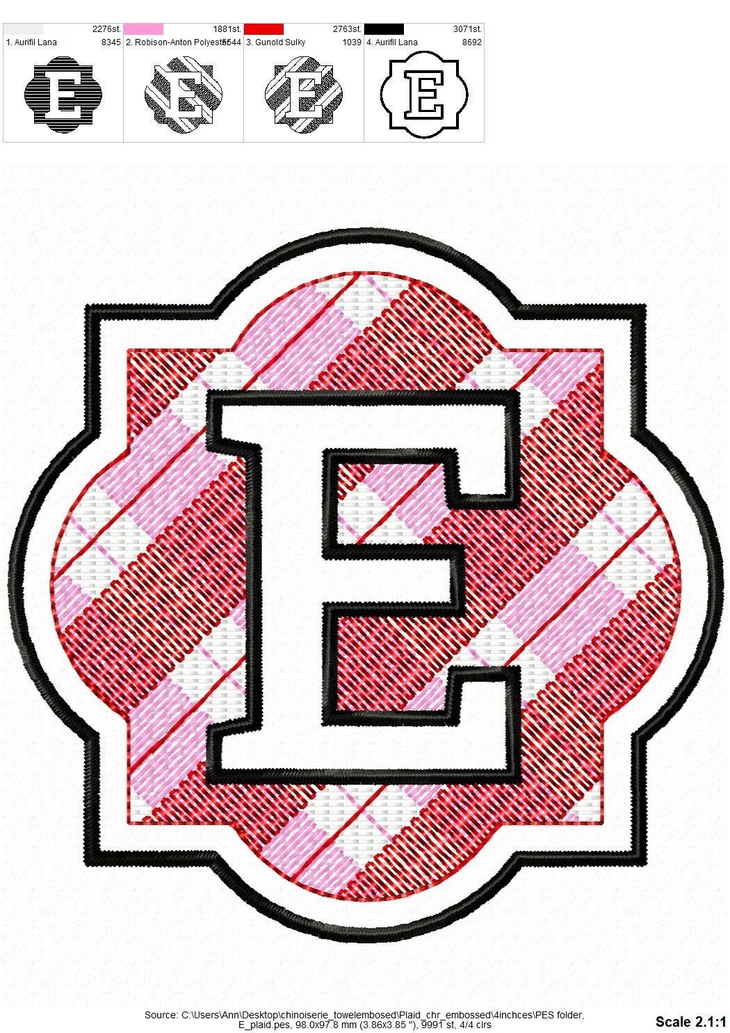 Plaid Classic Embossed Towel Monogram