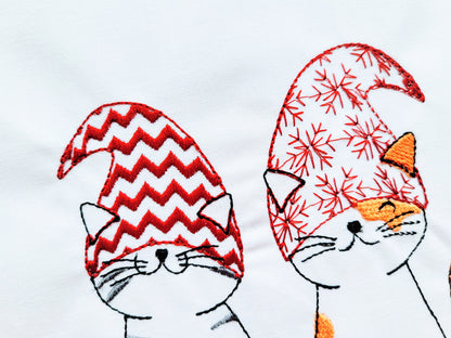 Christmas Gnome Kitty Cat 2 in a row