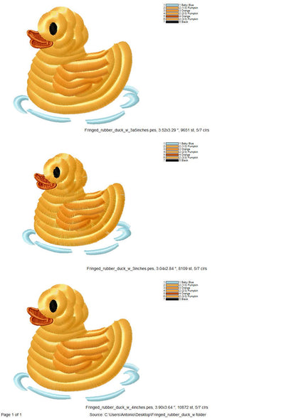 Fringed Rubber Duck Swimming