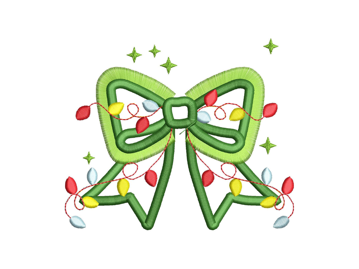 Fringed Bow and Christmas Lights