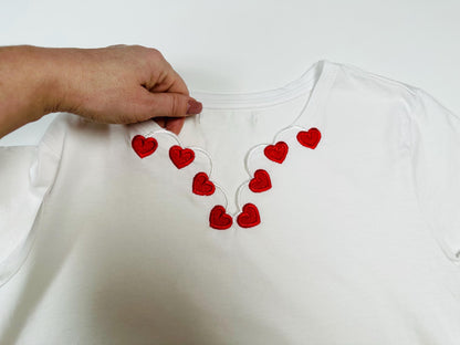 Valentine Heart Neckline Scalloped Cutout
