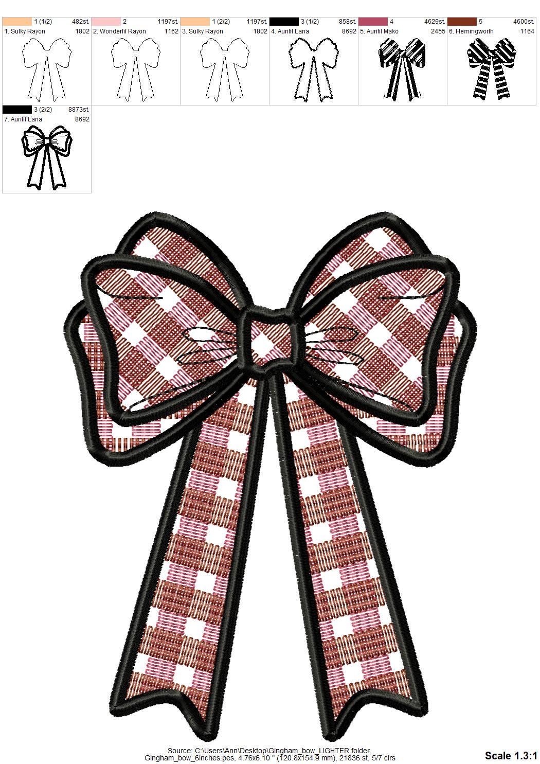 Gingham Plaid Butterfly Bow
