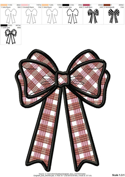 Gingham Plaid Butterfly Bow