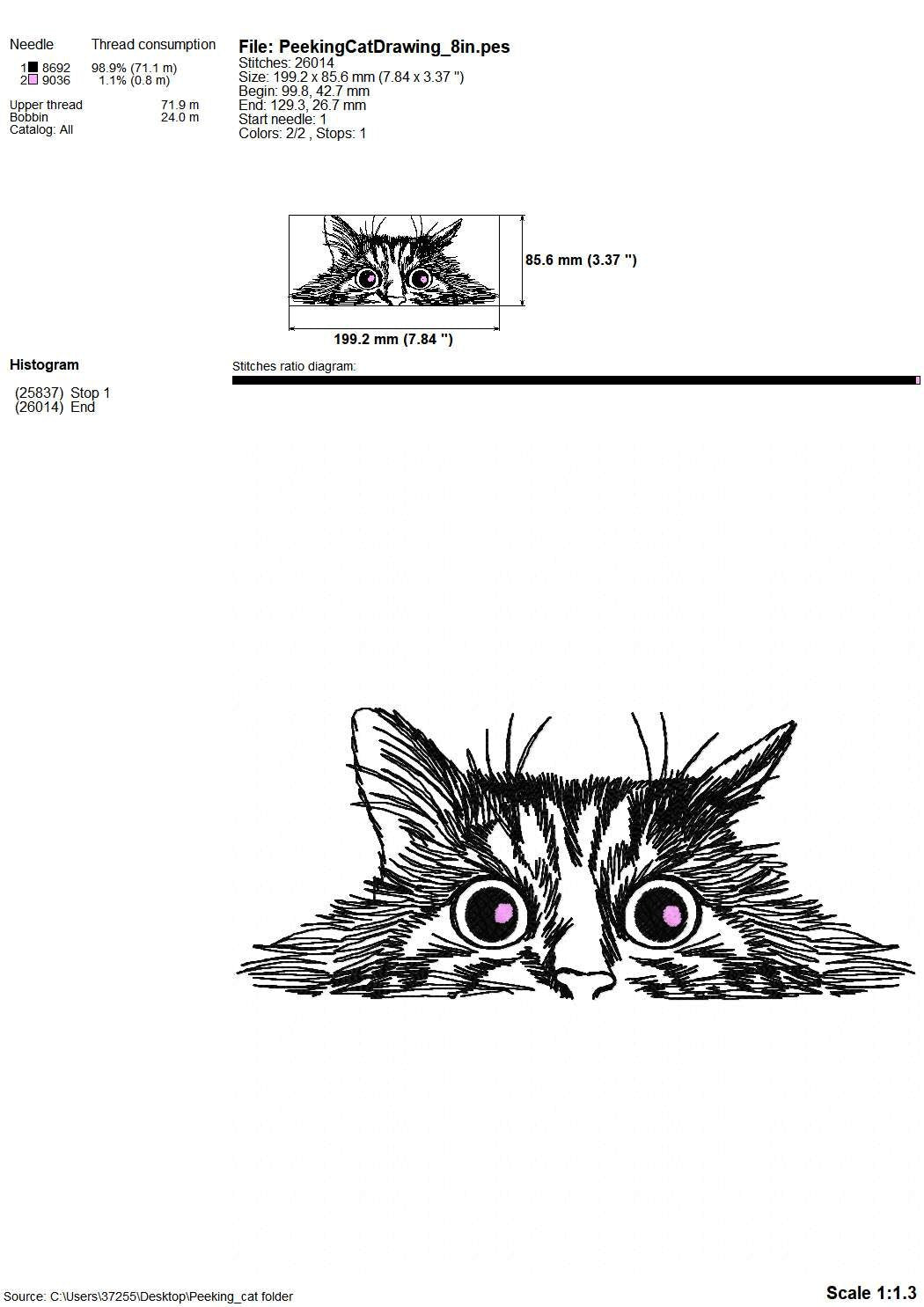 Peeking Cat Head Outline