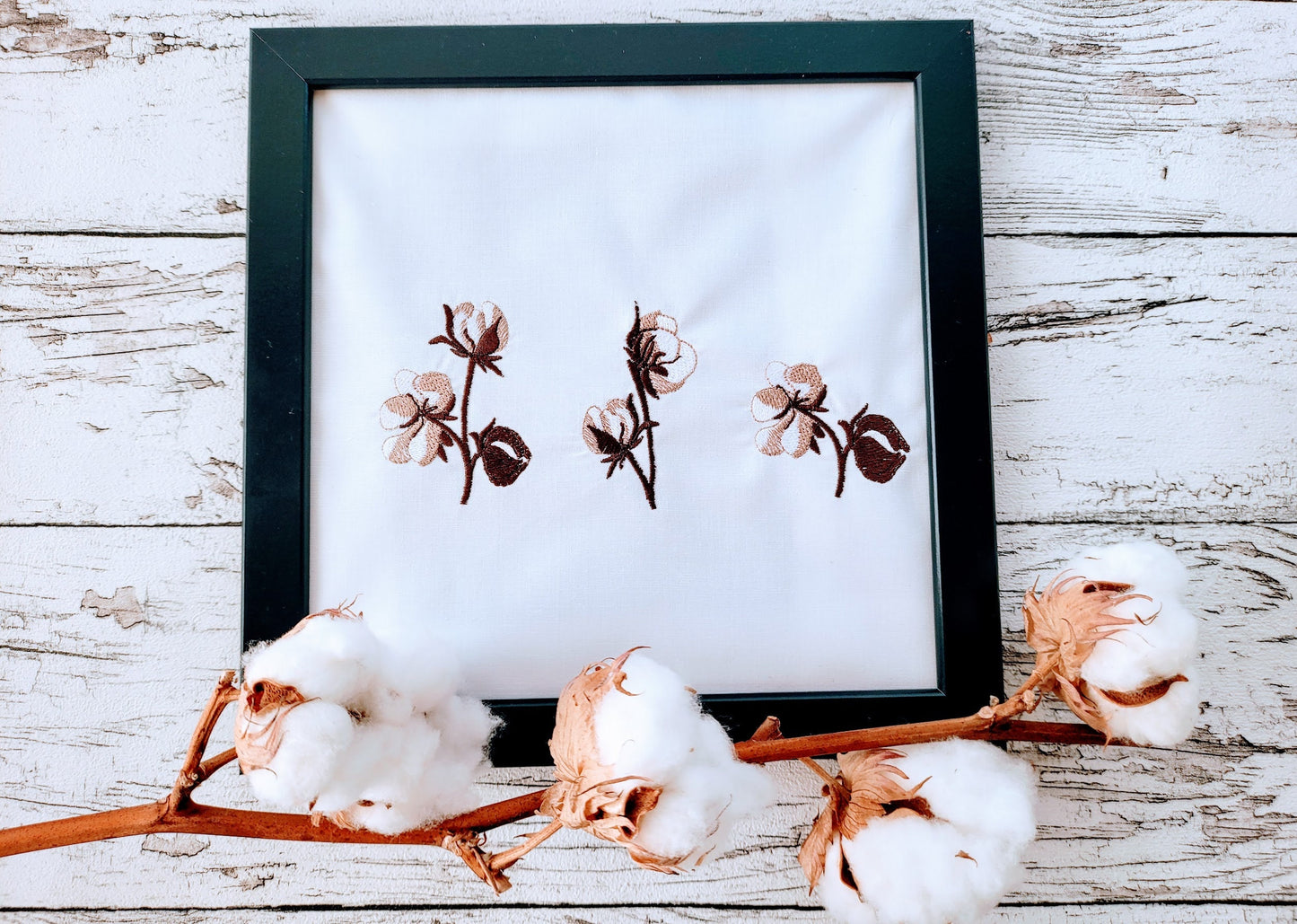Cotton Flower And Cotton Branch Set of 4
