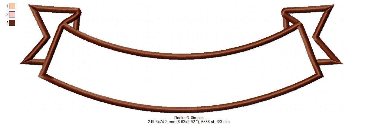Arc Shape Banner for Rocker Applique