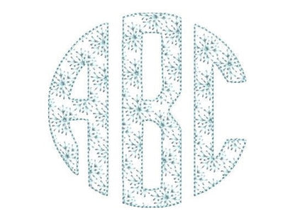 Snowflake Monogram A-Z, awesome winter frozen snow three letters circle