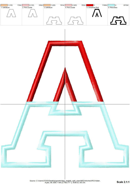 2-Color Block Split Font Applique