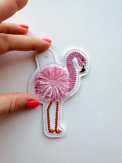 Fringed Flamingo Keychain