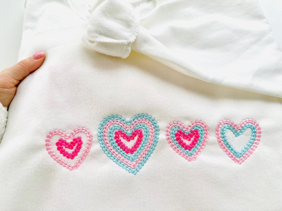Extra Bold Chain Stitch Heart Set