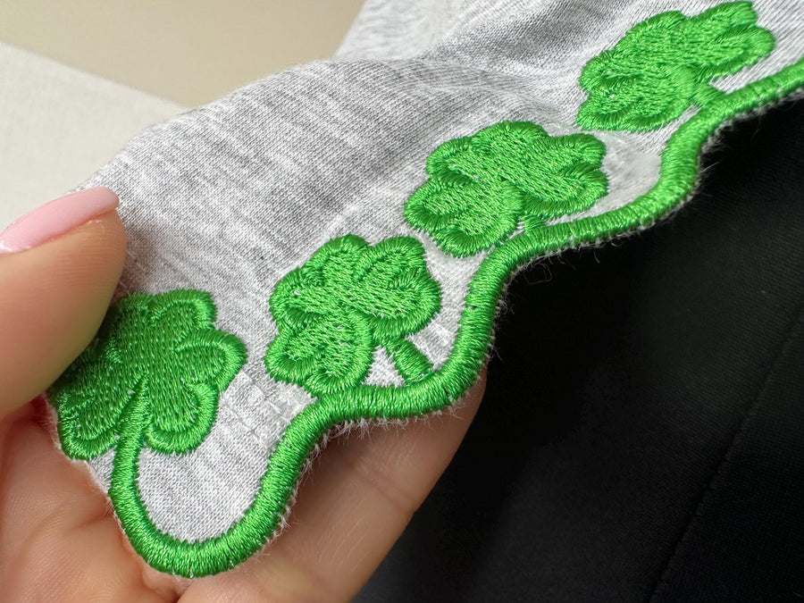 Shamrock Clover Scalloped Split Side Seam