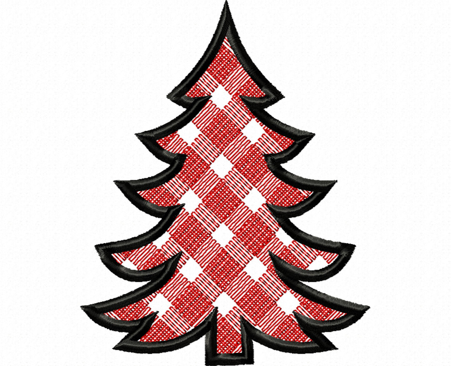 Gingham Plaid Patterned Christmas Tree