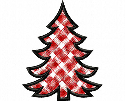Gingham Plaid Patterned Christmas Tree