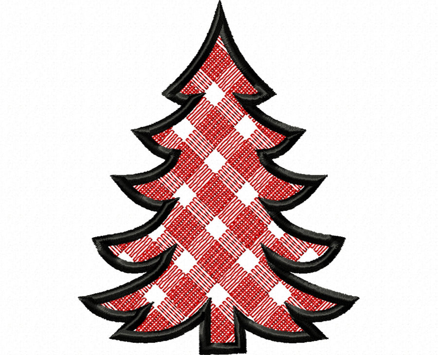 Gingham Plaid Patterned Christmas Tree
