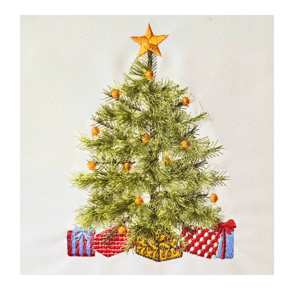Fringed Christmas Tree with Gifts