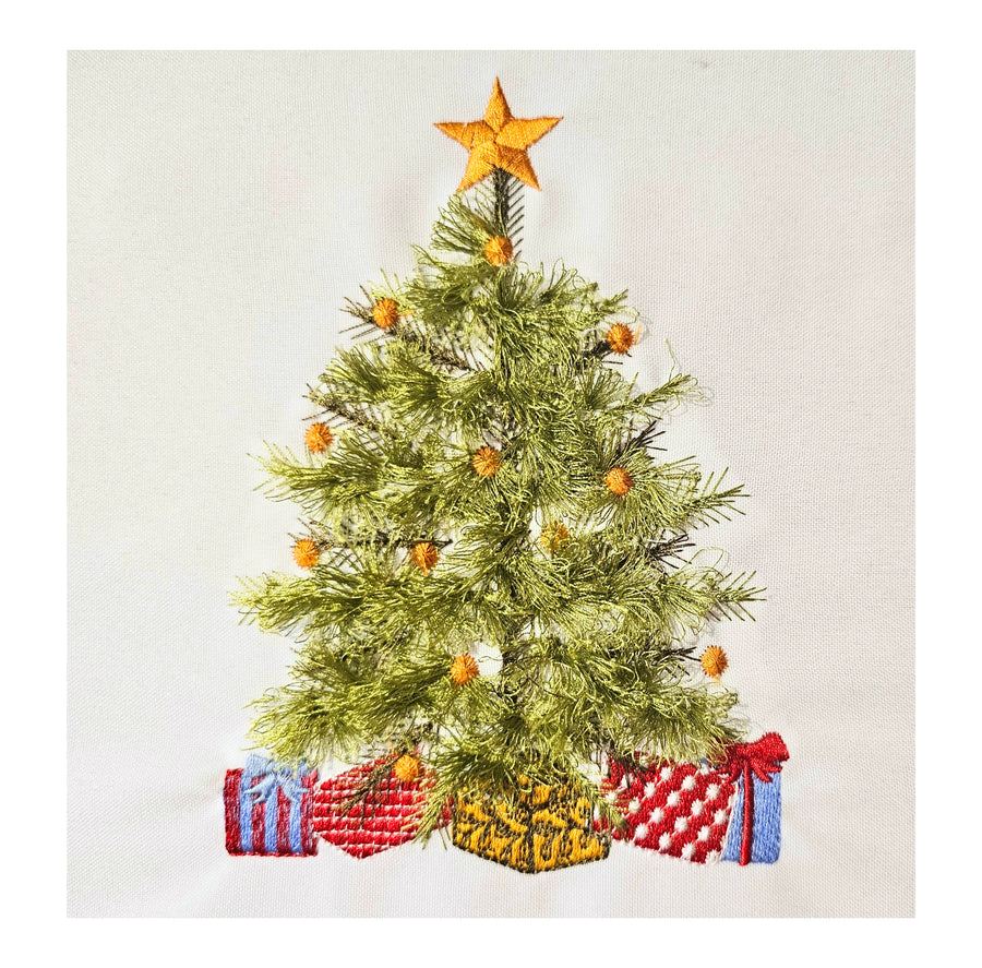 Fringed Christmas Tree with Gifts