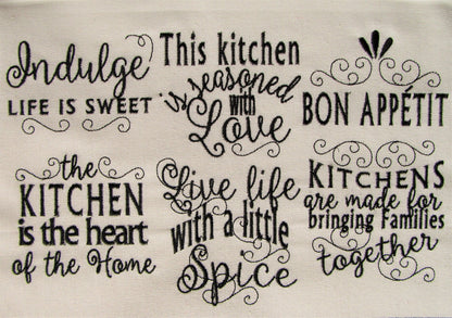 Kitchen Towel Lovely Quote Set