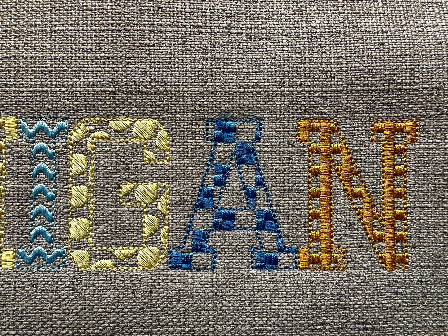 Patterned Font Set of 4