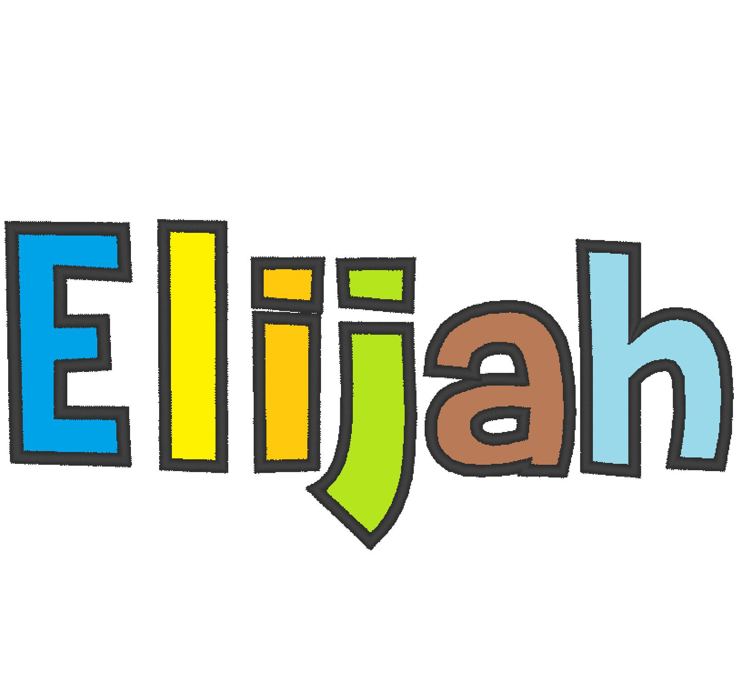 Satin Stitch Outline Applique Font Maya