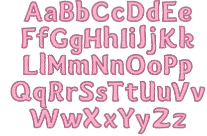 Pearl Stitch Outline Applique Font