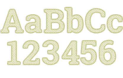 Puffy Bean Stitch Outline Block Font