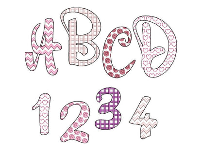 Chevron Zigzag Checkered Polka Dot Font Set