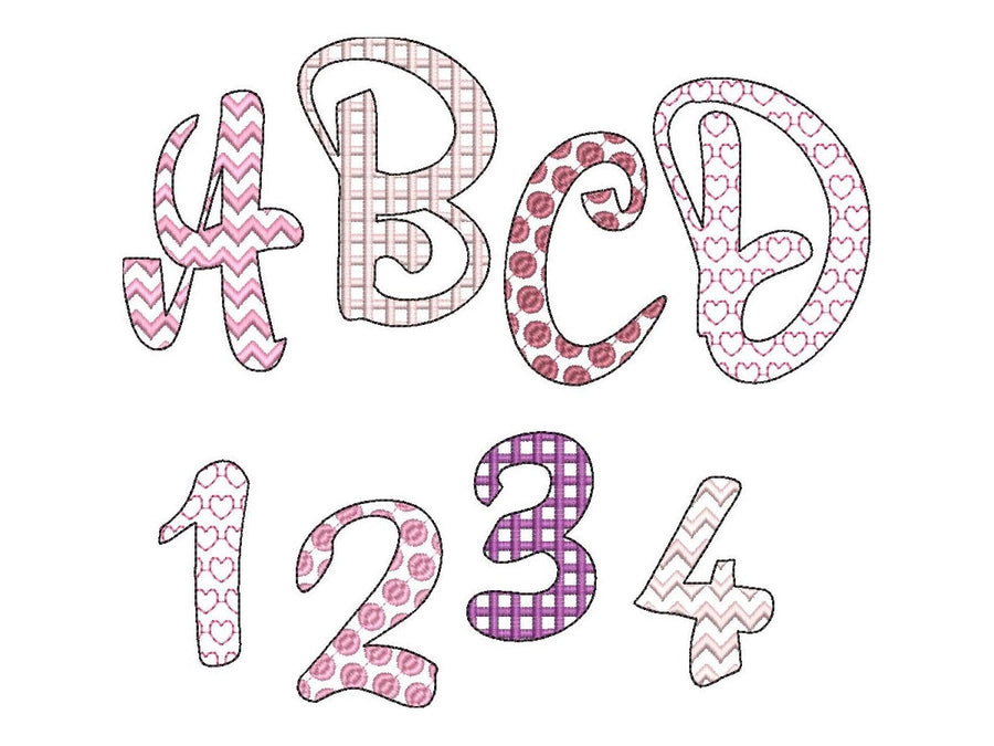 Chevron Zigzag Checkered Polka Dot Font Set