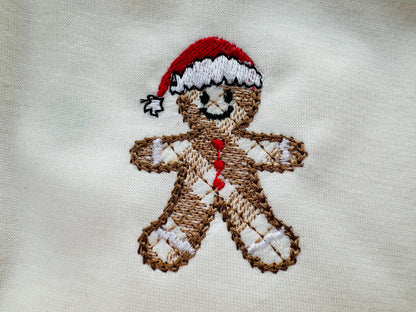 Gingham Plaid Gingerbread Man Santa
