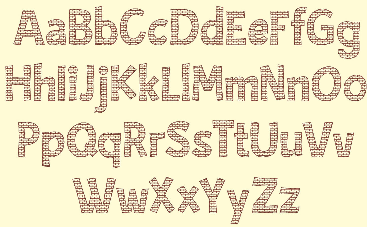 Building Bricks Patterned Font