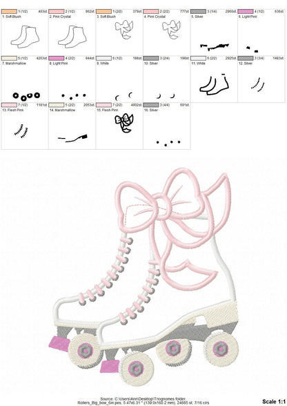 Roller Skates With Big Bow Applique
