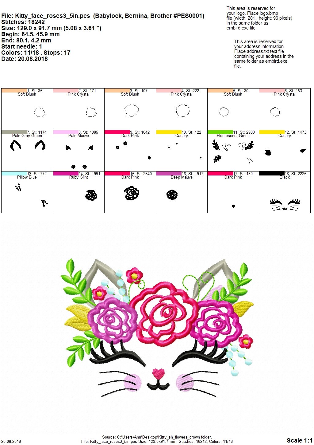 Kitty Face with Shabby Chic Rose Crown