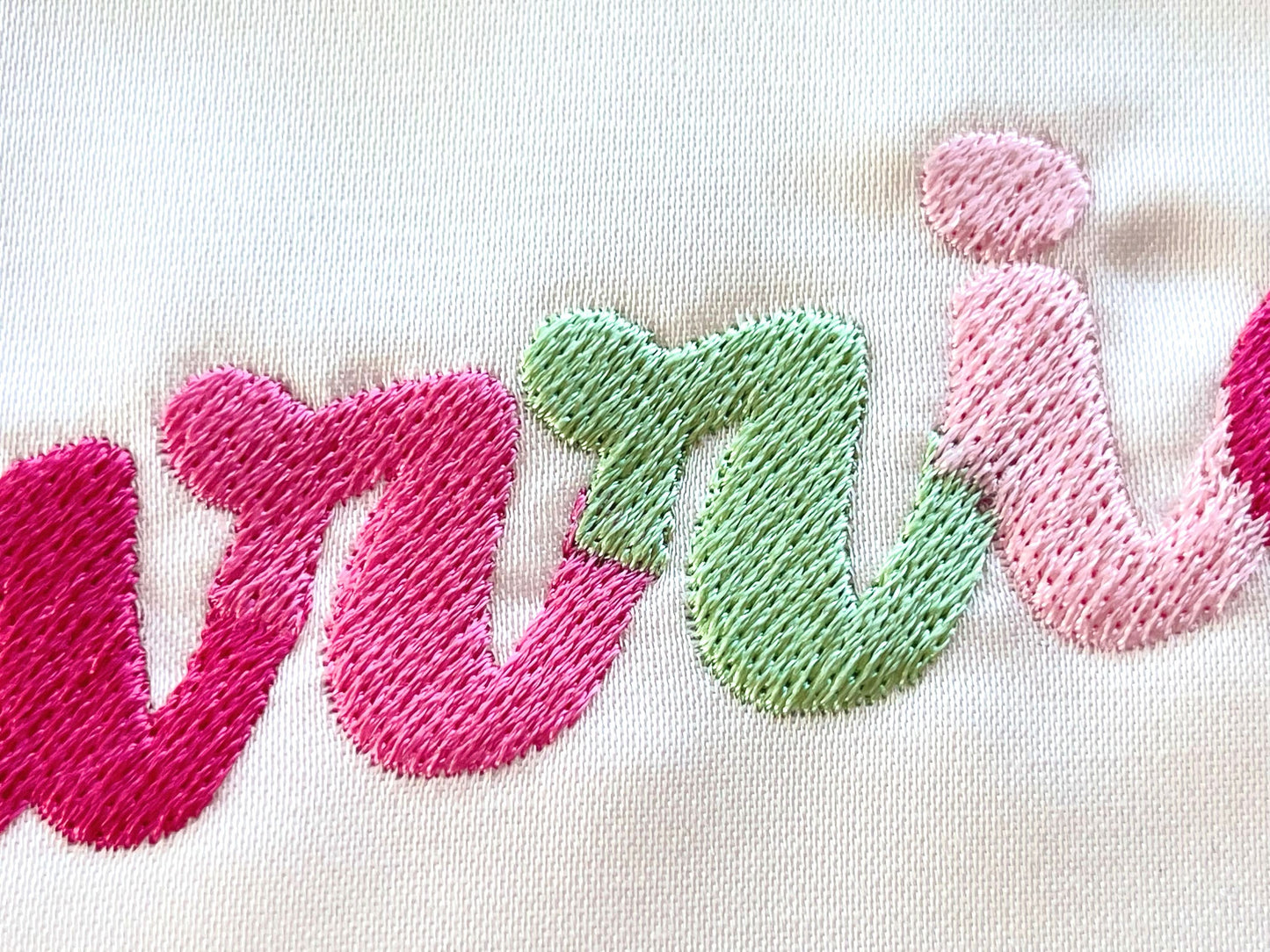 Fill stitch Harriet Font alphabet playful kids baby monogram name