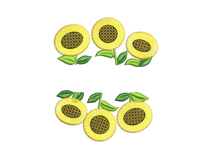 Split Sunflower Flower and mini Font SET Fringed Fluffy Fringe machine