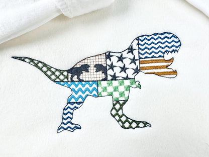 Patchwork Patterned T-Rex Dinosaur