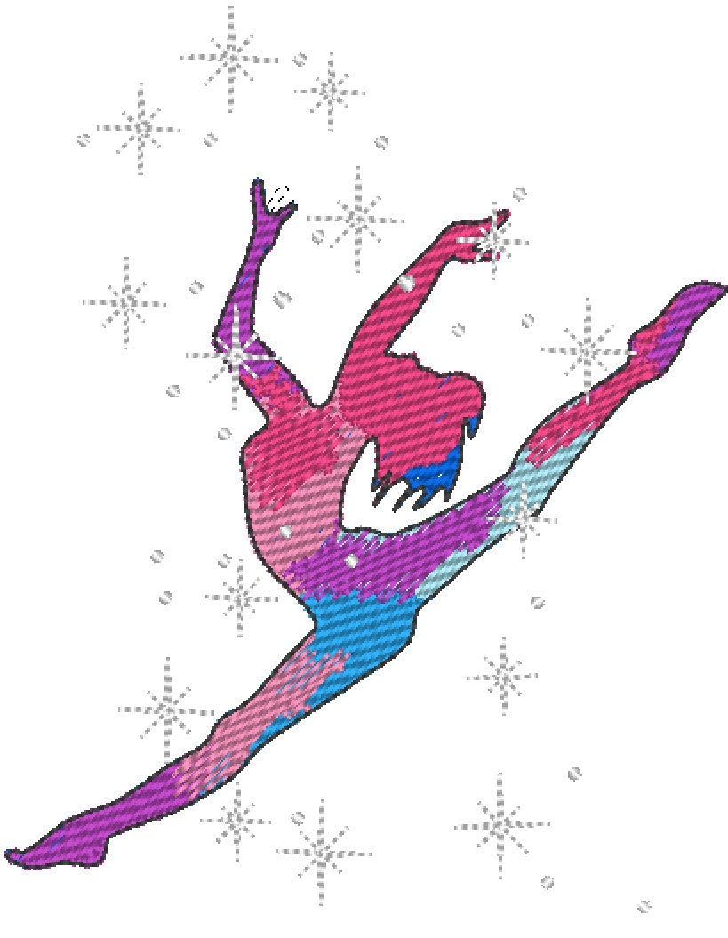 Gymnast Dancer Sparkling Outline