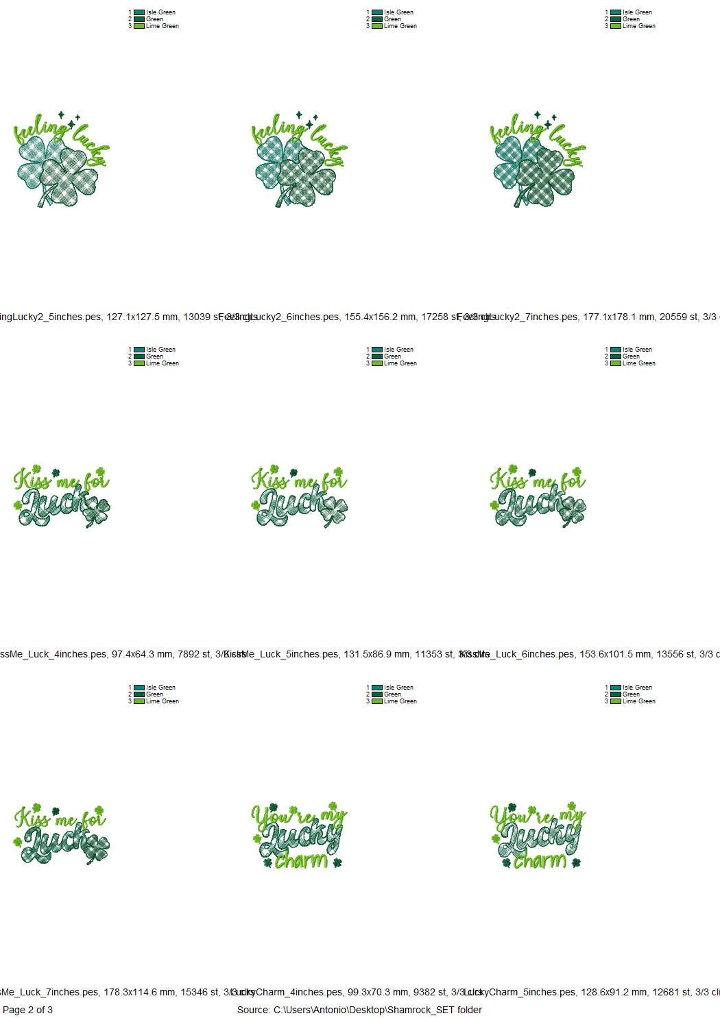 Shamrock Clover Set of 6