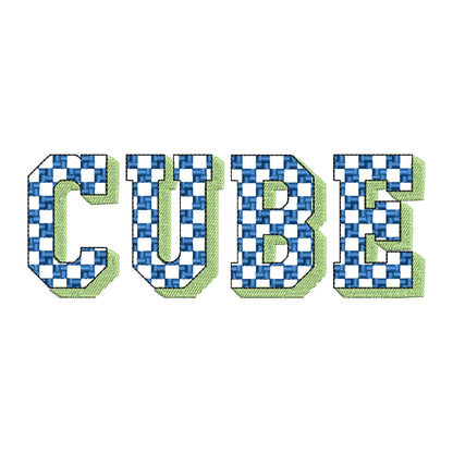 Checkered Patterned Block Shadow Font