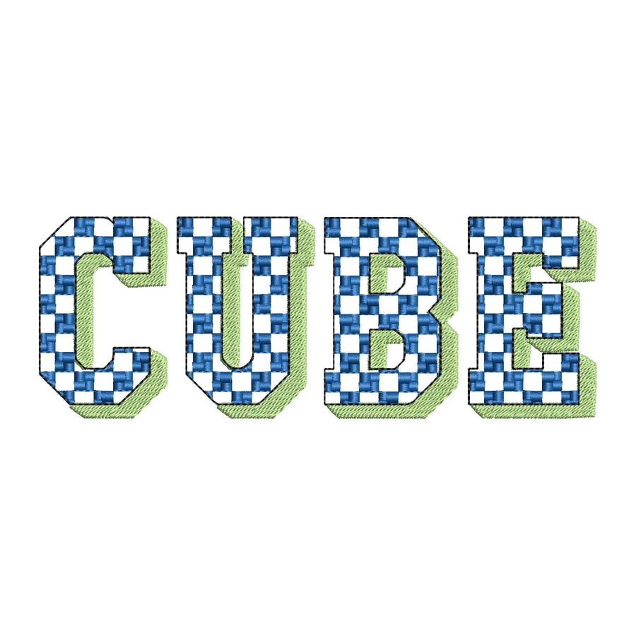 Checkered Patterned Block Shadow Font