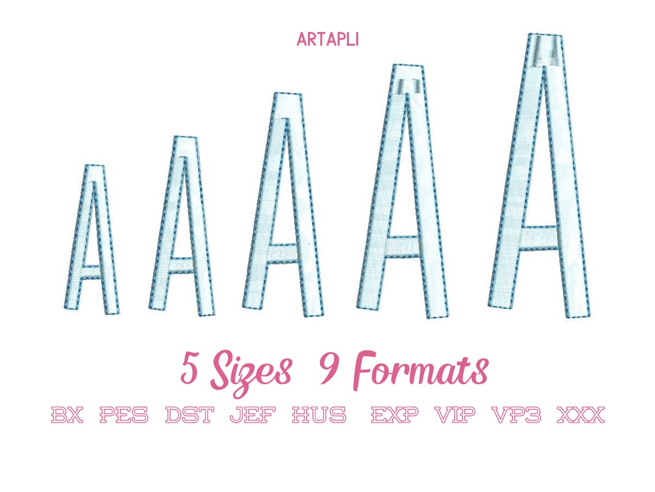 Satin Stitch And Outline Thin Tall Font