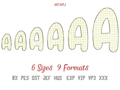 Quick Sketch Stitch Plaid Patterned Font