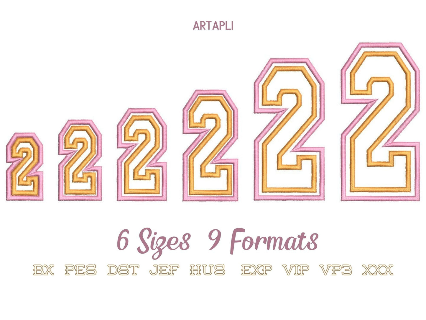 Double Applique Thin Narrow Athletic Font